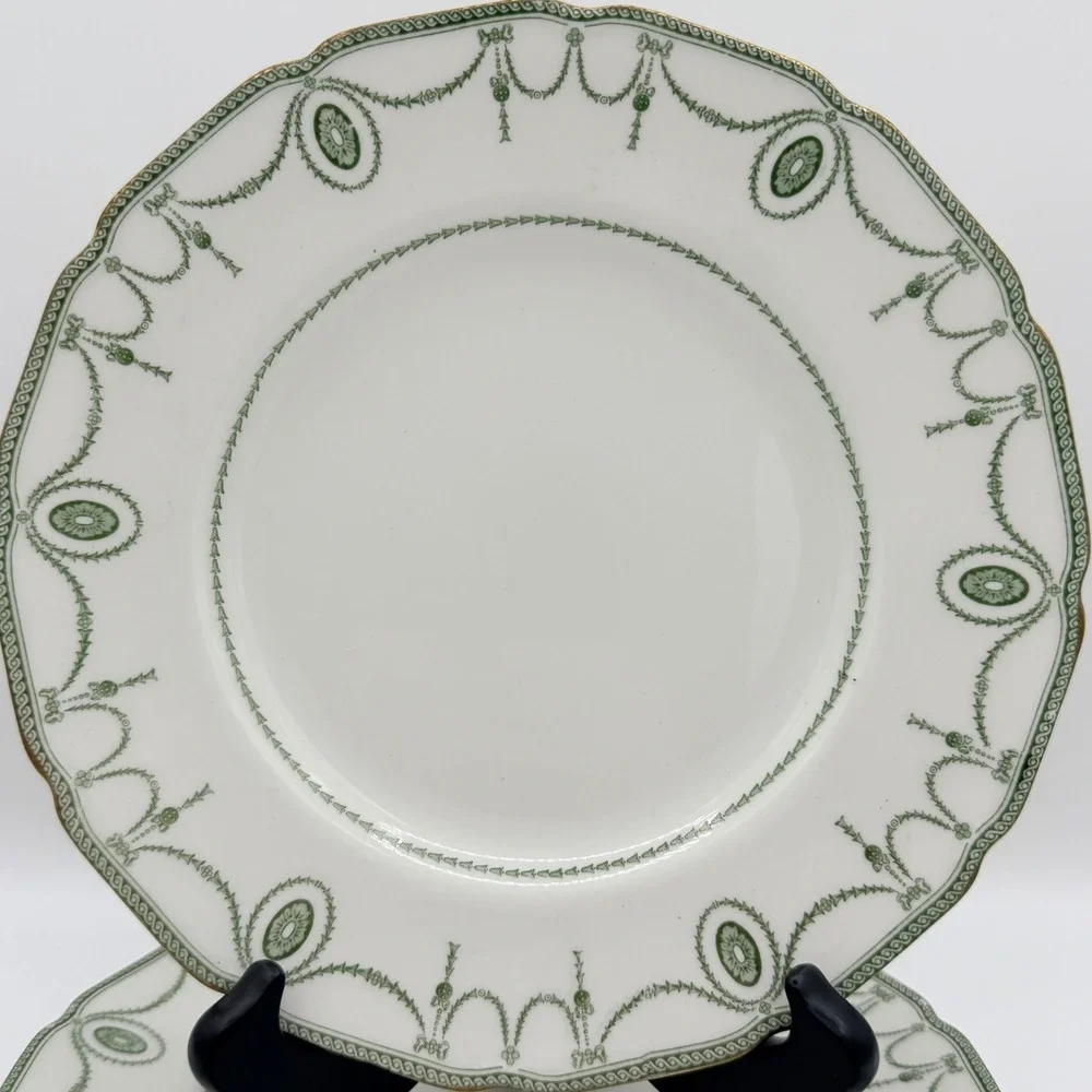 Royal Doulton Countess Antique Green Gold Luncheon Plates Set of 4